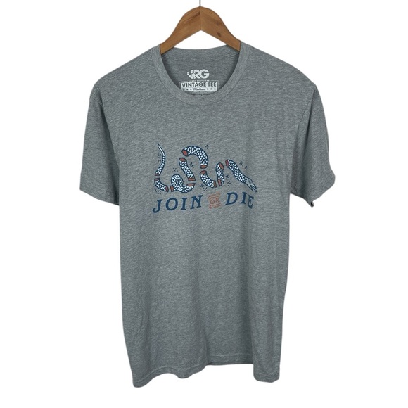 TS1058 Men’s Rowdy Gentlemen JOIN OR DIE Military Vintage Tee T Shirt M - Picture 1 of 3